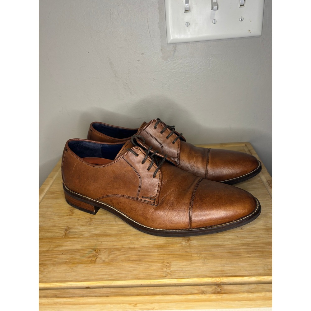 Cole Haan Grand.OS Mens British Tan Leather Cap Toe Derby Dress Shoes C25008